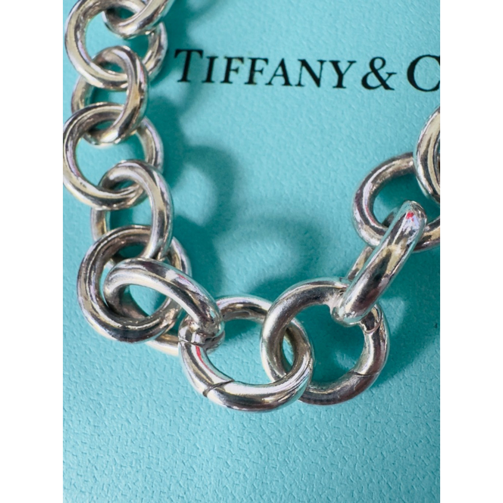 TIFFANY Co Sterling Silver Large Link Bracelet End Clasping Links 7.9” - Picture 4 of 5